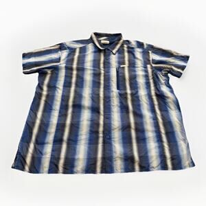 Columbia Mens Blue Omni Shade Vented Button Down Striped Shirt Size XXL XM0786
